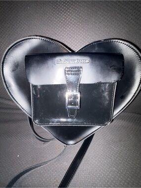 Dr. Martens Black Patent Buckle Satchel